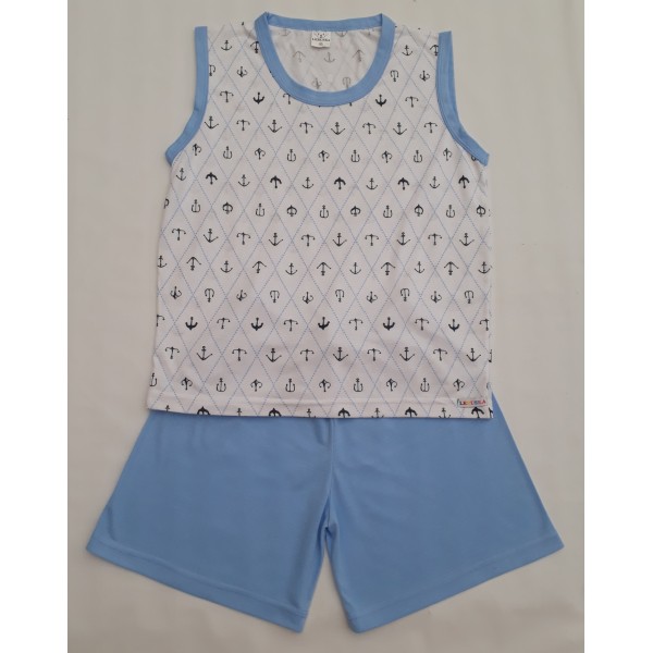 Pijama Regata Azul com Âncora 10